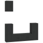 Set di Mobili Porta TV 5 pz Nero in Legno Multistrato Set di Mobili Porta TV 5 pz Nero in Legno Multistrato