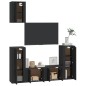 Set di Mobili Porta TV 5 pz Nero in Legno Multistrato Set di Mobili Porta TV 5 pz Nero in Legno Multistrato