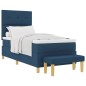 vidaXL Letto Box Spring con Materasso e Panchina Blu 90x200 cm Tessuto vidaXL Letto Box Spring con Materasso e Panchina Blu 90x200 cm Tessuto