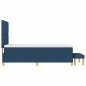 vidaXL Letto Box Spring con Materasso e Panchina Blu 90x200 cm Tessuto vidaXL Letto Box Spring con Materasso e Panchina Blu 90x200 cm Tessuto