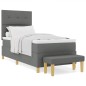 vidaXL Letto a Molle con Materasso & Panchina Grigio Scuro 100x200 cm Tessuto vidaXL Letto a Molle con Materasso & Panchina Grigio Scuro 100x200 cm Tessuto