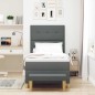vidaXL Letto a Molle con Materasso & Panchina Grigio Scuro 100x200 cm Tessuto vidaXL Letto a Molle con Materasso & Panchina Grigio Scuro 100x200 cm Tessuto