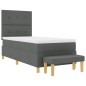 vidaXL Letto a Molle con Materasso & Panchina Grigio Scuro 100x200 cm Tessuto vidaXL Letto a Molle con Materasso & Panchina Grigio Scuro 100x200 cm Tessuto
