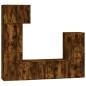 Set di Mobili Porta TV 5 pz Rovere Fumo in Legno Multistrato Set di Mobili Porta TV 5 pz Rovere Fumo in Legno Multistrato