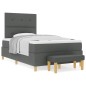 vidaXL Letto a Box Spring con Materasso e Panchina Grigio Scuro 120x190 cm Tessuto vidaXL Letto a Box Spring con Materasso e Panchina Grigio Scuro 120x190 cm Tessuto