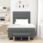 vidaXL Letto a Box Spring con Materasso e Panchina Grigio Scuro 120x190 cm Tessuto vidaXL Letto a Box Spring con Materasso e Panchina Grigio Scuro 120x190 cm Tessuto