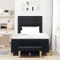 vidaXL Letto con Box Spring con Materasso & Panca Nera 120x190 cm Tessuto vidaXL Letto con Box Spring con Materasso & Panca Nera 120x190 cm Tessuto