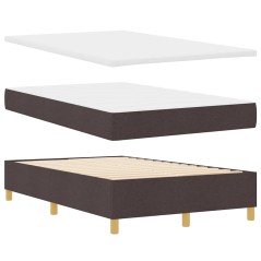vidaXL Letto a Box Spring con Materasso & Panchina Marrone Scuro 120x190 cm Tessuto