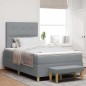 vidaXL Letto Box Spring con Materasso e Panchetta Grigio Chiaro 120x200 cm Tessuto