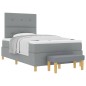 vidaXL Letto Box Spring con Materasso e Panchetta Grigio Chiaro 120x200 cm Tessuto