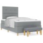 vidaXL Letto Box Spring con Materasso e Panchetta Grigio Chiaro 120x200 cm Tessuto