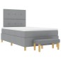 vidaXL Letto Box Spring con Materasso e Panchetta Grigio Chiaro 120x200 cm Tessuto