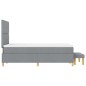 vidaXL Letto Box Spring con Materasso e Panchetta Grigio Chiaro 120x200 cm Tessuto
