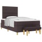 vidaXL Letto Box Spring con Materasso e Panchina Marrone Scuro 120x200 cm Tessuto vidaXL Letto Box Spring con Materasso e Panchina Marrone Scuro 120x200 cm Tessuto