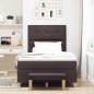 vidaXL Letto Box Spring con Materasso e Panchina Marrone Scuro 120x200 cm Tessuto vidaXL Letto Box Spring con Materasso e Panchina Marrone Scuro 120x200 cm Tessuto