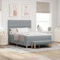 Letto Box Spring con Materasso e Panchina Grigio Chiaro 140x190 cm Tessuto Letto Box Spring con Materasso e Panchina Grigio Chiaro 140x190 cm Tessuto