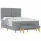 Letto Box Spring con Materasso e Panchina Grigio Chiaro 140x190 cm Tessuto Letto Box Spring con Materasso e Panchina Grigio Chiaro 140x190 cm Tessuto