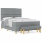 Letto Box Spring con Materasso e Panchina Grigio Chiaro 140x190 cm Tessuto Letto Box Spring con Materasso e Panchina Grigio Chiaro 140x190 cm Tessuto