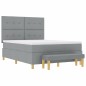 Letto Box Spring con Materasso e Panchina Grigio Chiaro 140x190 cm Tessuto Letto Box Spring con Materasso e Panchina Grigio Chiaro 140x190 cm Tessuto