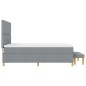 Letto Box Spring con Materasso e Panchina Grigio Chiaro 140x190 cm Tessuto Letto Box Spring con Materasso e Panchina Grigio Chiaro 140x190 cm Tessuto