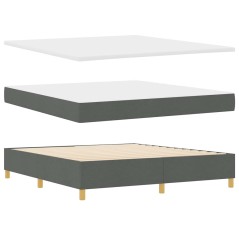 vidaXL Letto Box Spring con Materasso e Panchina Grigio Scuro 180x200 cm Tessuto