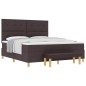 vidaXL Letto Box Spring con Materasso e Panchina Marrone Scuro 180x200 cm Tessuto vidaXL Letto Box Spring con Materasso e Panchina Marrone Scuro 180x200 cm Tessuto