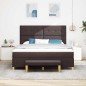 vidaXL Letto Box Spring con Materasso e Panchina Marrone Scuro 180x200 cm Tessuto vidaXL Letto Box Spring con Materasso e Panchina Marrone Scuro 180x200 cm Tessuto