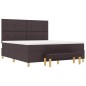 vidaXL Letto Box Spring con Materasso e Panchina Marrone Scuro 180x200 cm Tessuto vidaXL Letto Box Spring con Materasso e Panchina Marrone Scuro 180x200 cm Tessuto