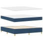 vidaXL Letto con Box Spring e Materasso & Panca Blu 180x200 cm Tessuto vidaXL Letto con Box Spring e Materasso & Panca Blu 180x200 cm Tessuto