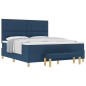 vidaXL Letto con Box Spring e Materasso & Panca Blu 180x200 cm Tessuto vidaXL Letto con Box Spring e Materasso & Panca Blu 180x200 cm Tessuto