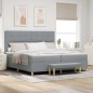 vidaXL Letto Box Spring con Materasso e Panchina Grigio Chiaro 200x200 cm Tessuto vidaXL Letto Box Spring con Materasso e Panchina Grigio Chiaro 200x200 cm Tessuto