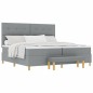 vidaXL Letto Box Spring con Materasso e Panchina Grigio Chiaro 200x200 cm Tessuto vidaXL Letto Box Spring con Materasso e Panchina Grigio Chiaro 200x200 cm Tessuto