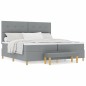 vidaXL Letto Box Spring con Materasso e Panchina Grigio Chiaro 200x200 cm Tessuto vidaXL Letto Box Spring con Materasso e Panchina Grigio Chiaro 200x200 cm Tessuto