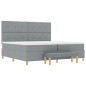 vidaXL Letto Box Spring con Materasso e Panchina Grigio Chiaro 200x200 cm Tessuto vidaXL Letto Box Spring con Materasso e Panchina Grigio Chiaro 200x200 cm Tessuto