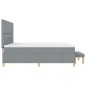 vidaXL Letto Box Spring con Materasso e Panchina Grigio Chiaro 200x200 cm Tessuto vidaXL Letto Box Spring con Materasso e Panchina Grigio Chiaro 200x200 cm Tessuto