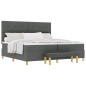 vidaXL Letto Box Spring con Materasso e Panchina Grigio Scuro 200x200 cm Tessuto