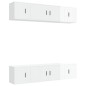 Set di Mobili Porta TV 6 pz Bianco Lucido in Legno Multistrato Set di Mobili Porta TV 6 pz Bianco Lucido in Legno Multistrato