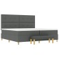 vidaXL Letto Box Spring con Materasso e Panchina Grigio Scuro 200x200 cm Tessuto