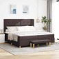 vidaXL Letto Box Spring con Materasso e Panca Marrone Scuro 200x200 cm Tessuto