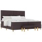 vidaXL Letto Box Spring con Materasso e Panca Marrone Scuro 200x200 cm Tessuto