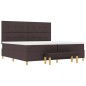 vidaXL Letto Box Spring con Materasso e Panca Marrone Scuro 200x200 cm Tessuto