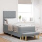 vidaXL Letto Box Spring con Materasso e Panchina Grigio Chiaro 80x200 cm Tessuto vidaXL Letto Box Spring con Materasso e Panchina Grigio Chiaro 80x200 cm Tessuto