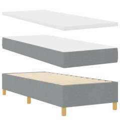 vidaXL Letto Box Spring con Materasso e Panchina Grigio Chiaro 80x200 cm Tessuto