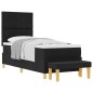 vidaXL Letto Box Spring con Materasso e Panchina Nero 80x200 cm Tessuto