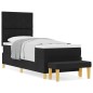 vidaXL Letto Box Spring con Materasso e Panchina Nero 80x200 cm Tessuto