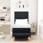 vidaXL Letto Box Spring con Materasso e Panchina Nero 80x200 cm Tessuto