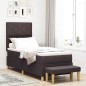 vidaXL Letto con Box Spring con Materasso & Panchina Marrone Scuro 80x200 cm Tessuto