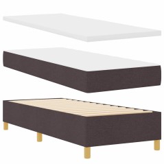 vidaXL Letto con Box Spring con Materasso & Panchina Marrone Scuro 80x200 cm Tessuto