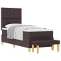 vidaXL Letto con Box Spring con Materasso & Panchina Marrone Scuro 80x200 cm Tessuto