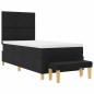 vidaXL Letto Box Spring con Materasso e Panchina Nera 90x190 cm Tessuto vidaXL Letto Box Spring con Materasso e Panchina Nera 90x190 cm Tessuto